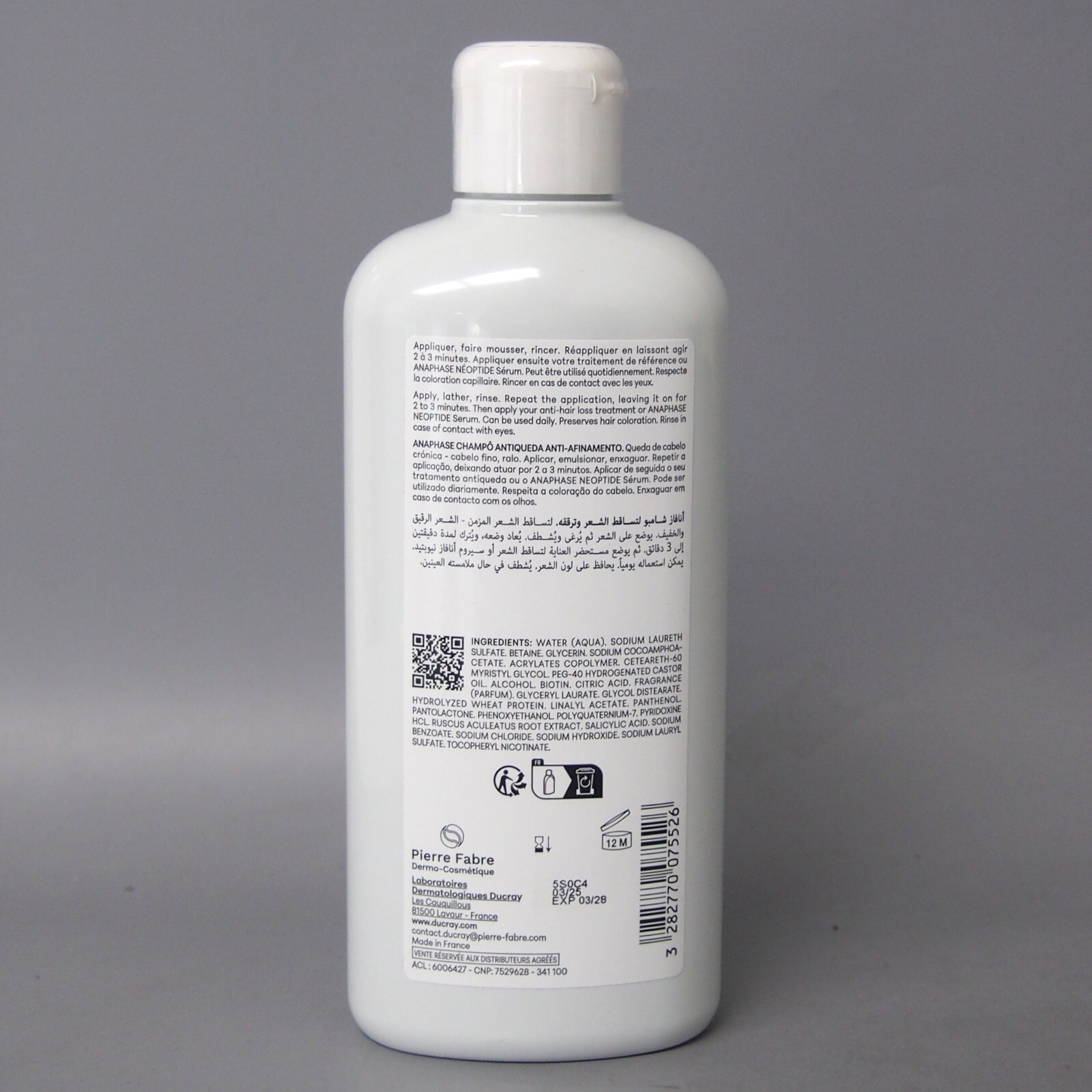 Ducray Anaphase Complement Shampoo Anti-Hair Loss 400ml Exp 04/2027