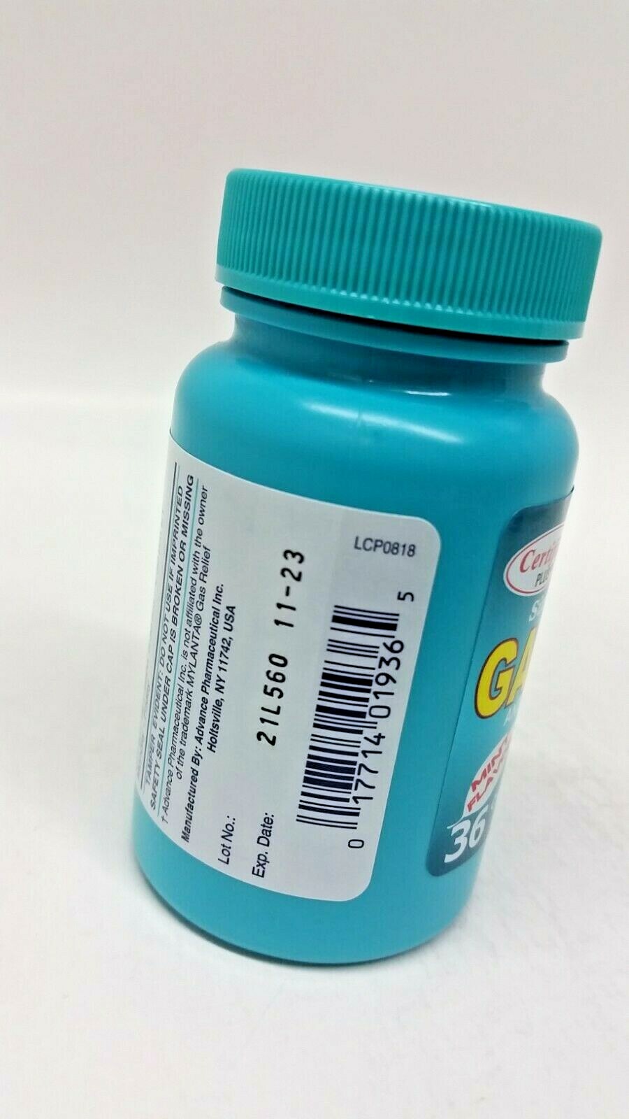 2-PK Simethicone Gas Relief Chewable Tablets 80mg Anti-Gas Bloating 36CT SEALED