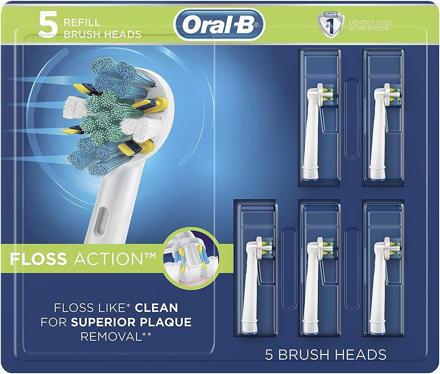 Oral-B FlossAction Electric Toothbrush Replacement Brush Heads Refills, 10 Count