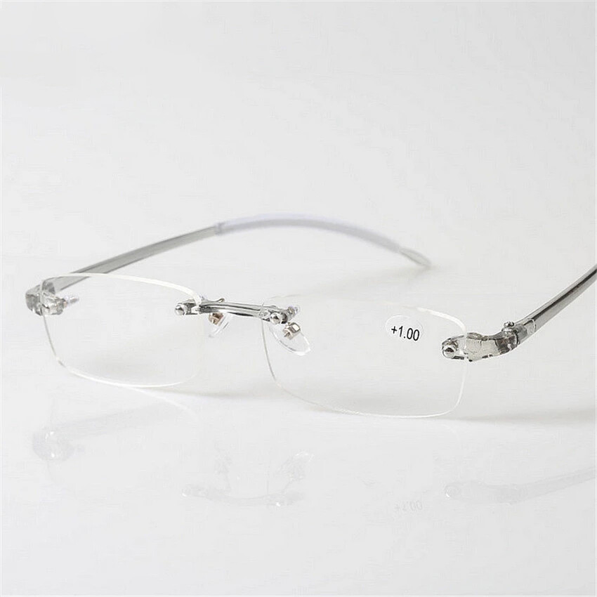 3 PACK Reading Glasses Elastic Transparent Rimless Flexible Men Women Eyeglasses