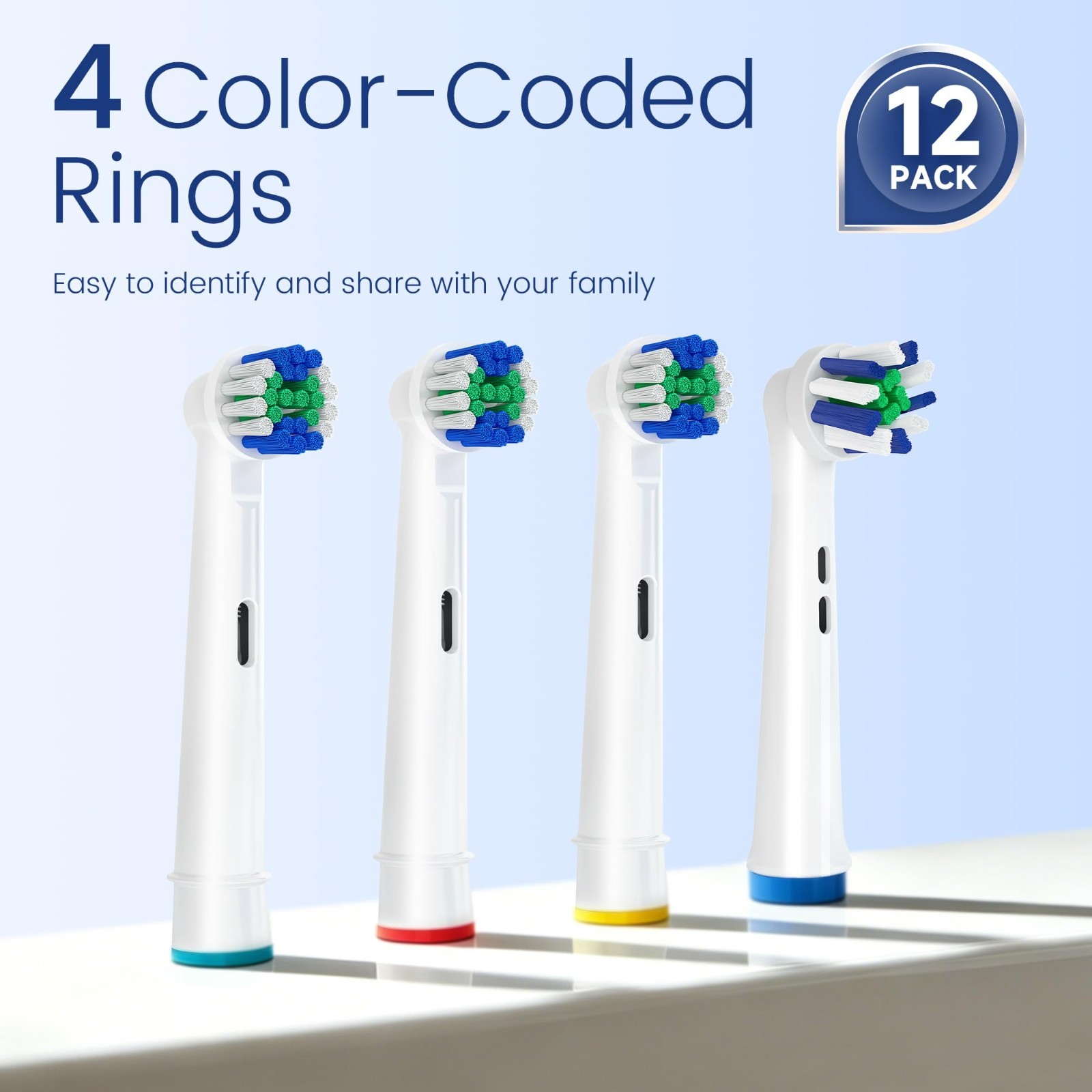 12 Pack Replacement Toothbrush Heads for Electric Toothbrushes, Compatible with