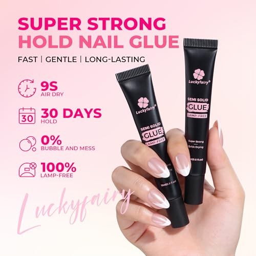 Super Strong Nail Glue for Press Ons 15g (2pcs) 15g*2 Nail Glue No Lamp Needed