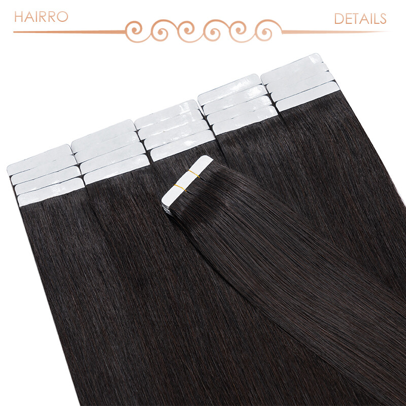 20/30/40PCS Tape In Real Remy Human Hair Extensions Invisible Skin Weft Thick US