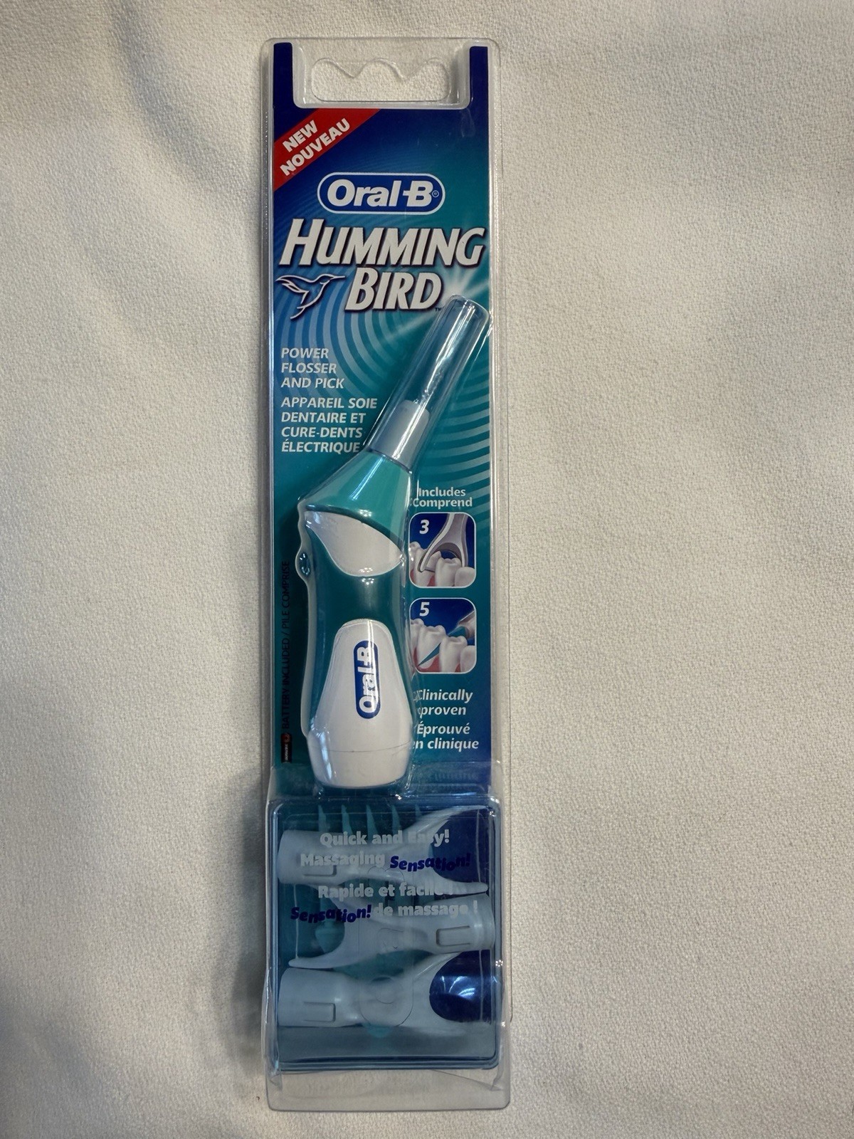 Oral-B Hummingbird Power Flosser w 3 Refill Floss Head Picks Open Box PARTS ONLY