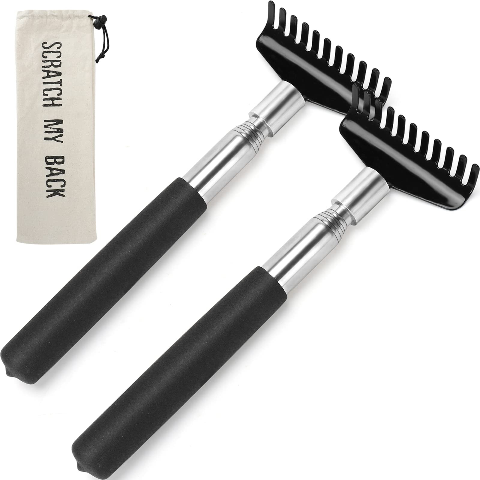 Flanker-L 2 Pack Oversized Portable Extendable Back Scratcher Upgraded Metal