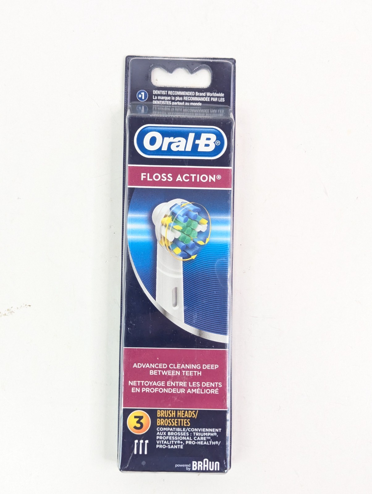 Oral B Triumph Floss Action Replacement Brush Heads EB25-3, 3 Count New