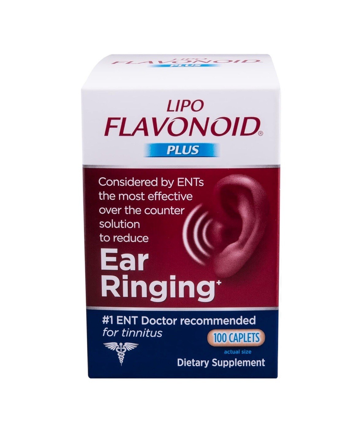 Lipo Flavonoid Plus Ear Ringing Dietary Supplement Caplets 1,000 mg 100 Count