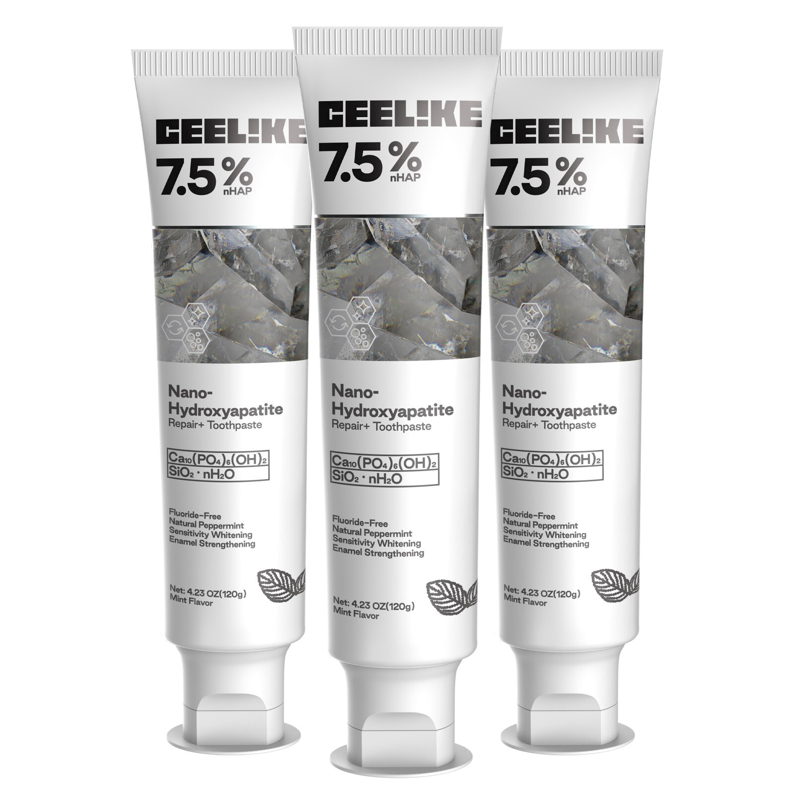CEELIKE 7.5% Nano Hydroxyapatite Toothpaste – 3 x 4.23 oz