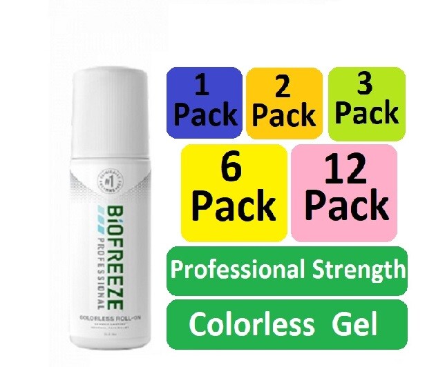 Biofreeze Professional Pain Relieving Roll-On 3 oz – Colorless -Dye Free