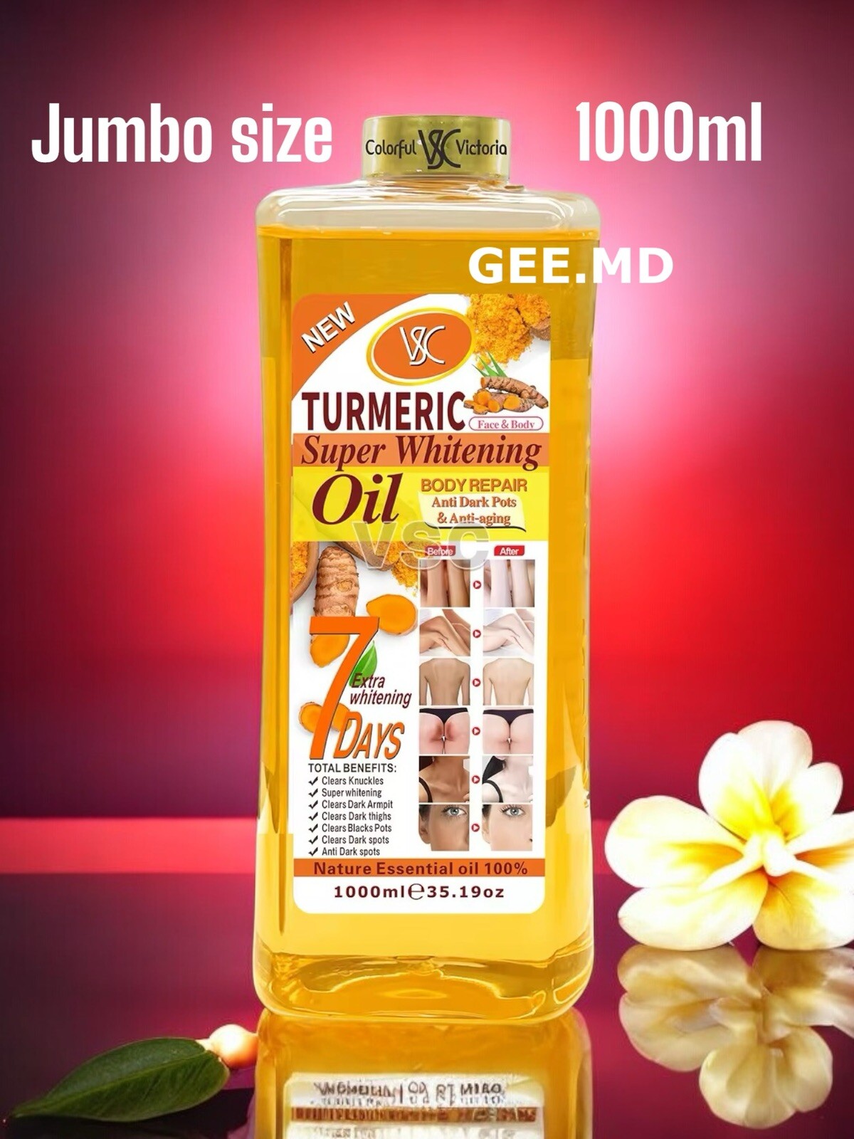 Turmeric Super Whitening Oil Dark spots Body Corrector 1000ml USA Holiday Sale