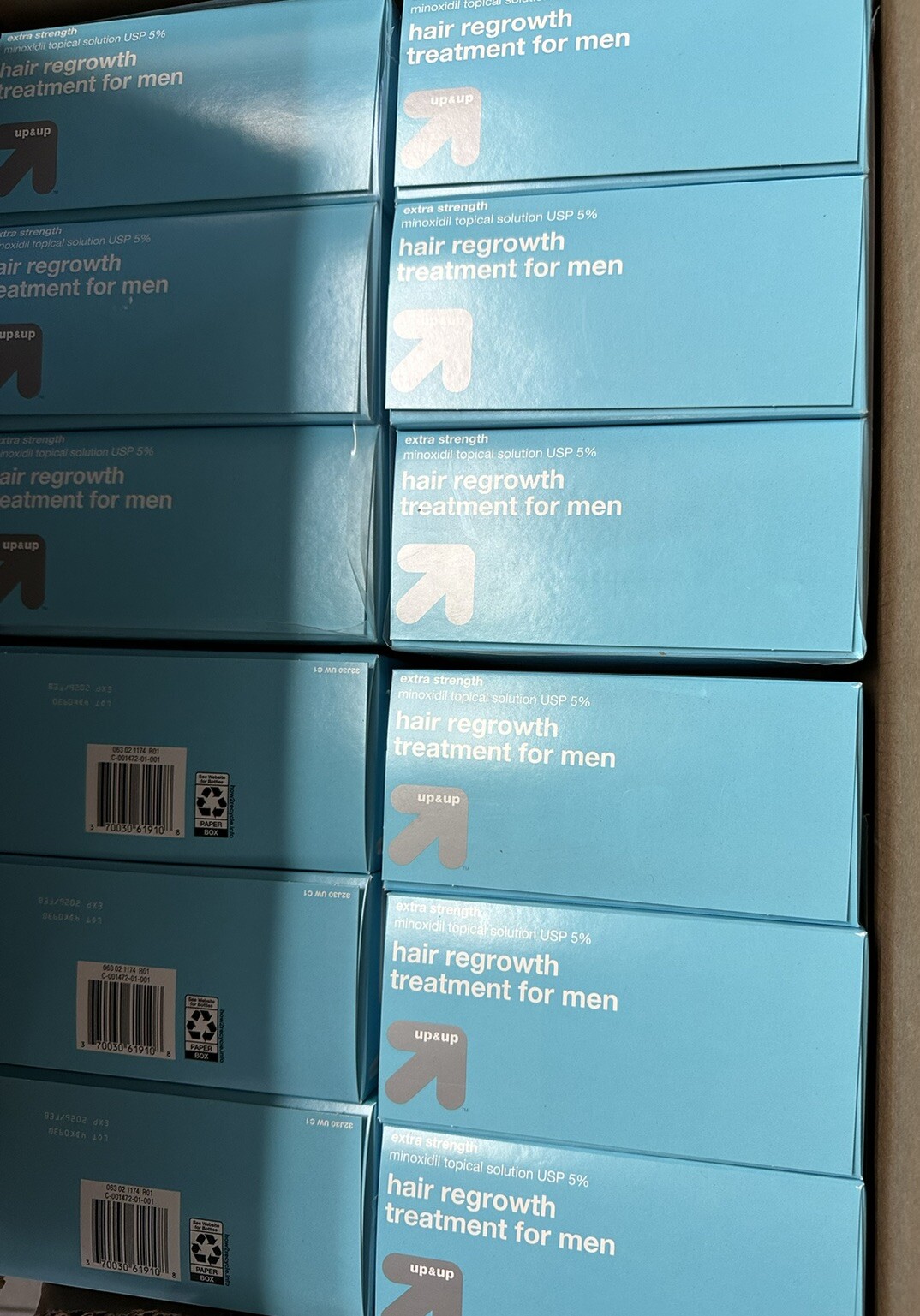 CASE OF 12 Hair Regrowth Treatment for Men – 2 fl oz – up & up Exp.02/2026