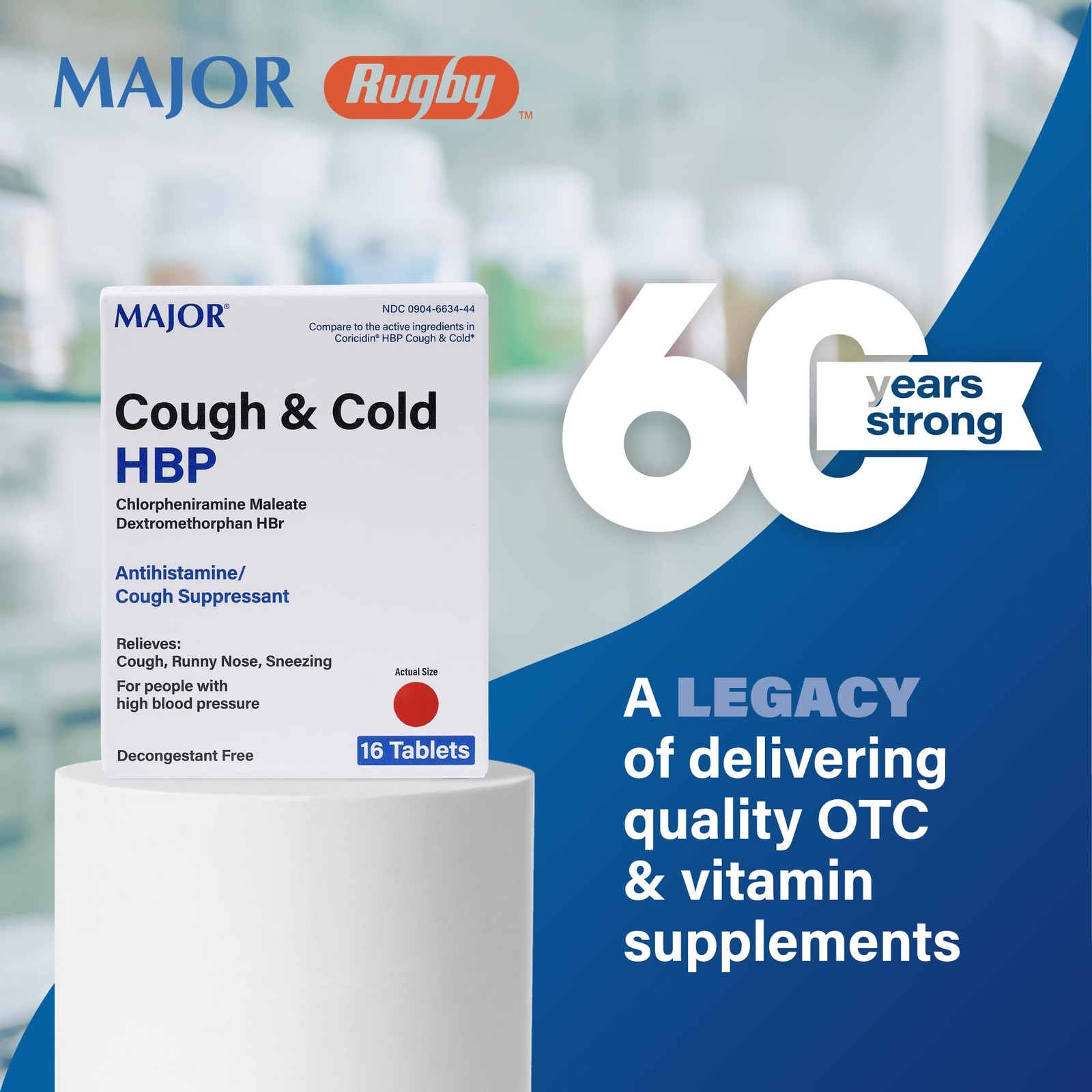 Major Cough And Cold Support Tablets For High Blood Pressure 16 Count