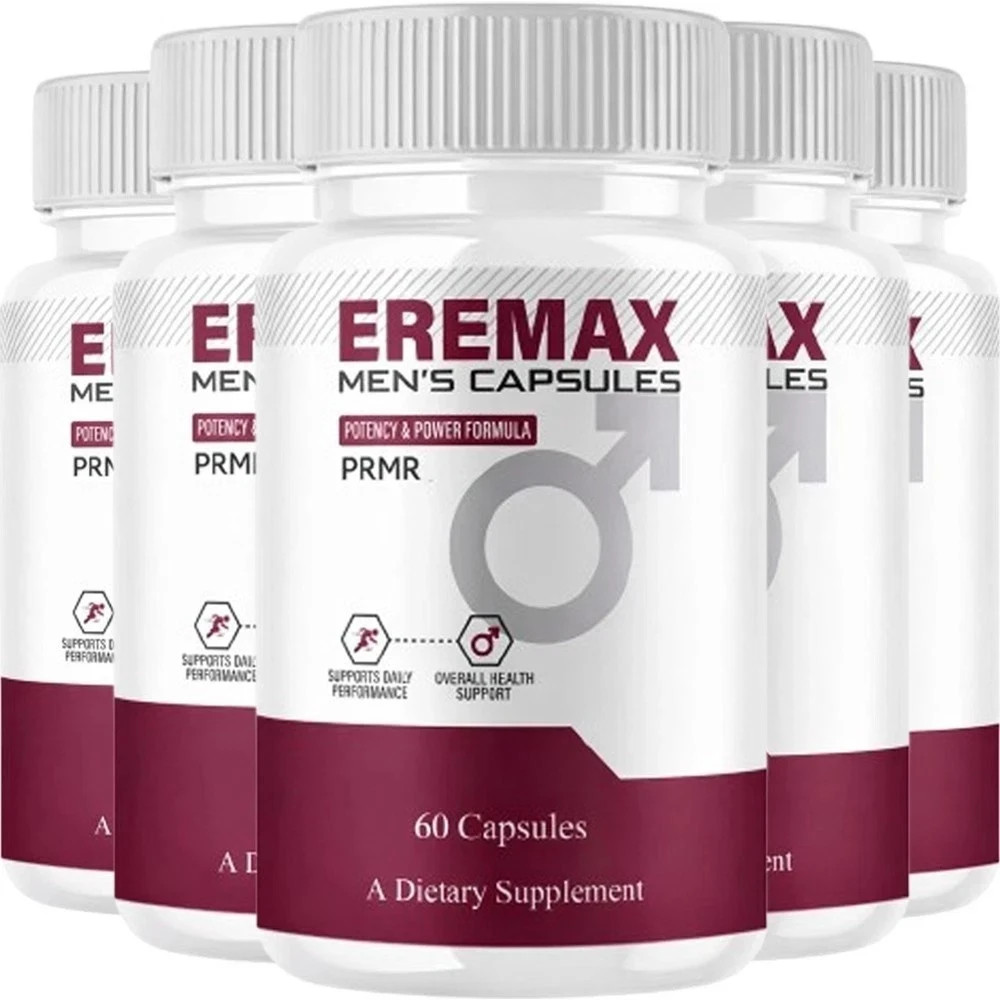 (5 pack) Eremax Capsules, Eremax Premium Performance Supplement – (300 Capsules)