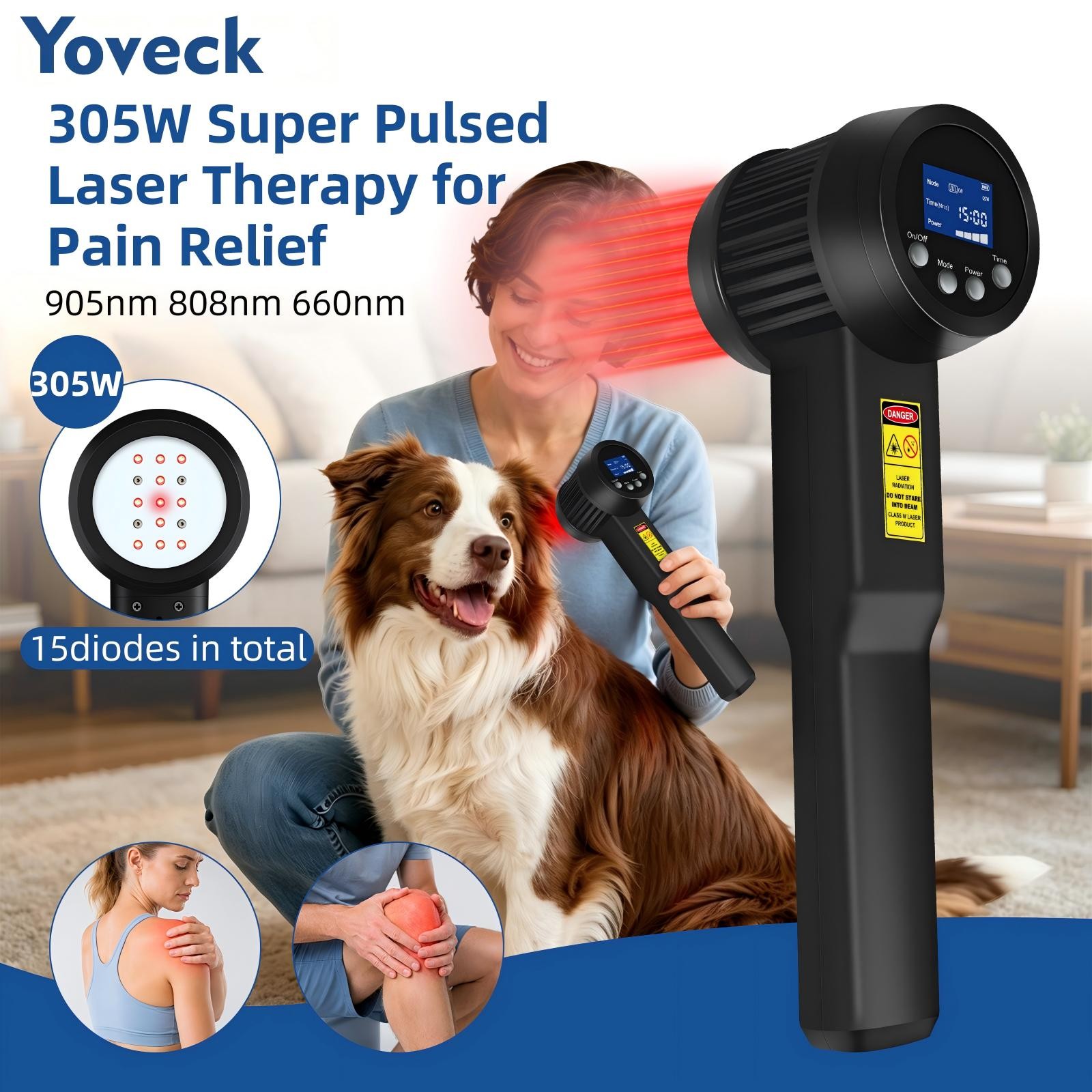 305W Super Pulsed Laser Therapy Device for Pain Relief 905nm 808nm 660nm Humans