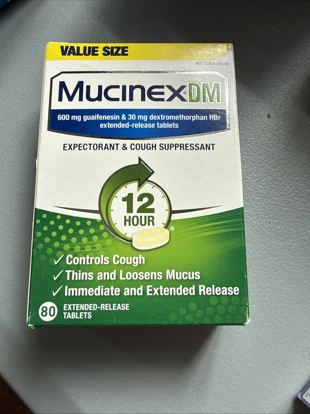 Mucinex DM 12-HR Expectorant & Cough Suppressant – 80ct Tablets – Exp 03/2027+