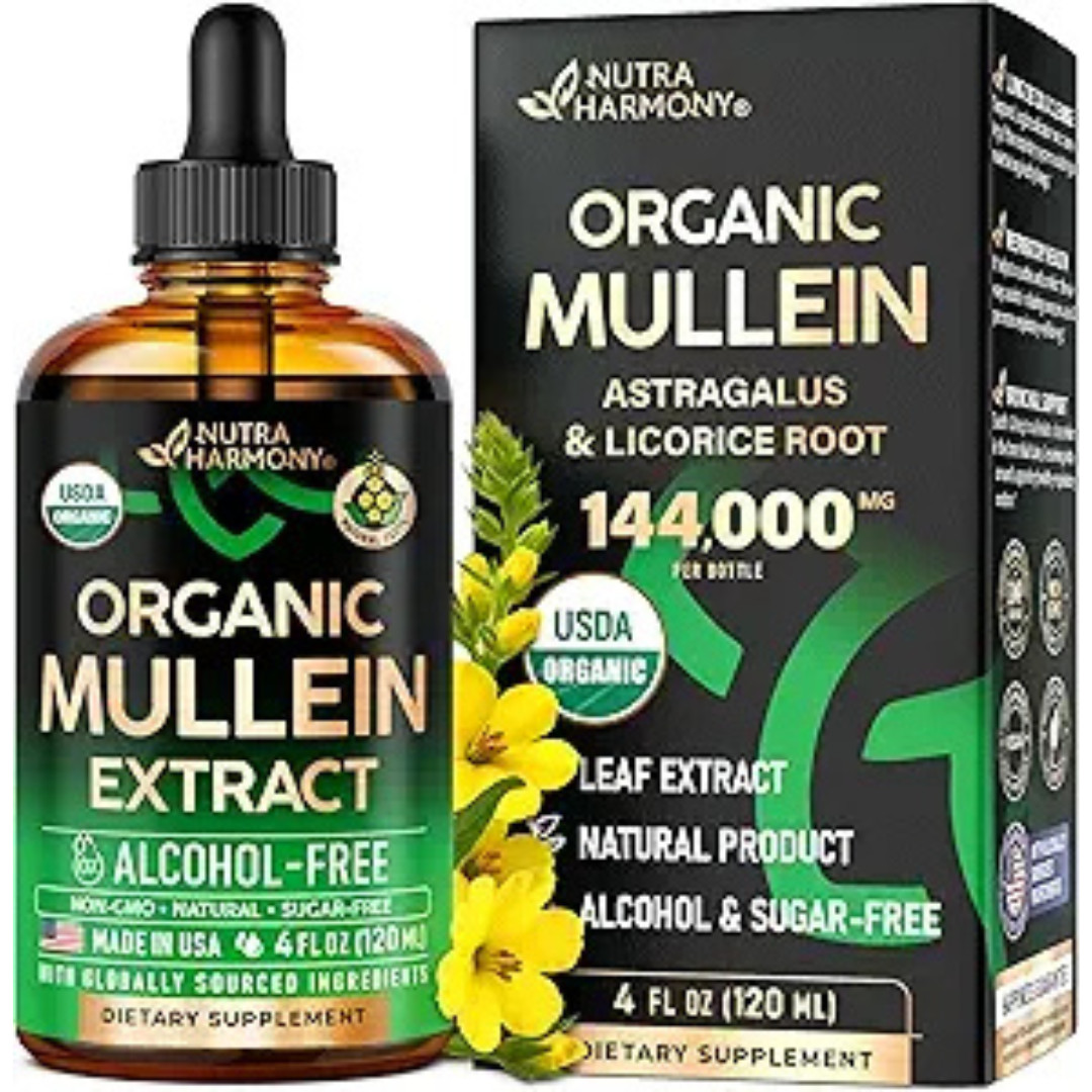 Mullein Drops for Lungs – USDA Organic Liquid – Mullein Leaf Extract