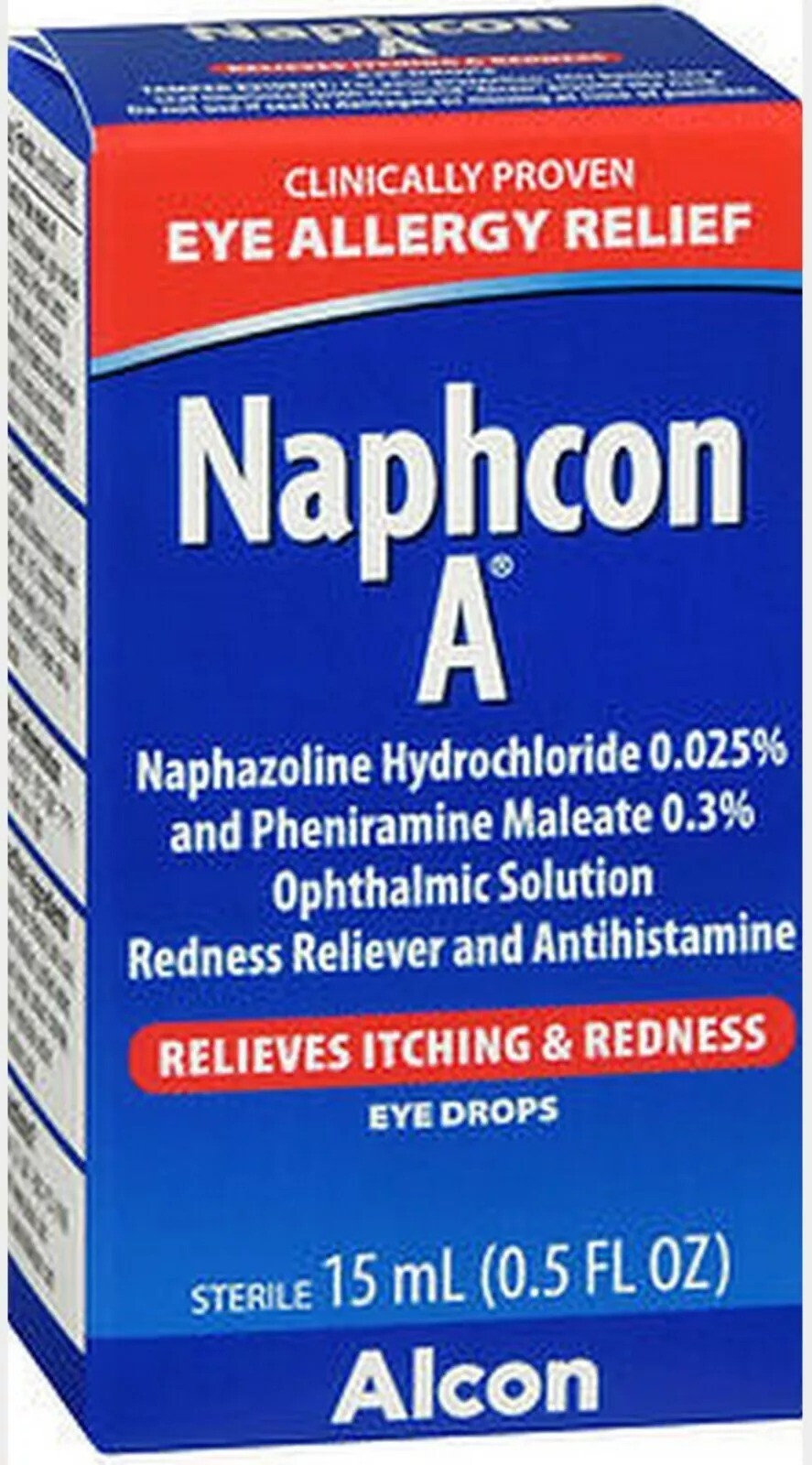 Naphcon A Relieves Itching & Redness Eye Drops 15ml ( 0.5 fl Oz ) Fast Ship