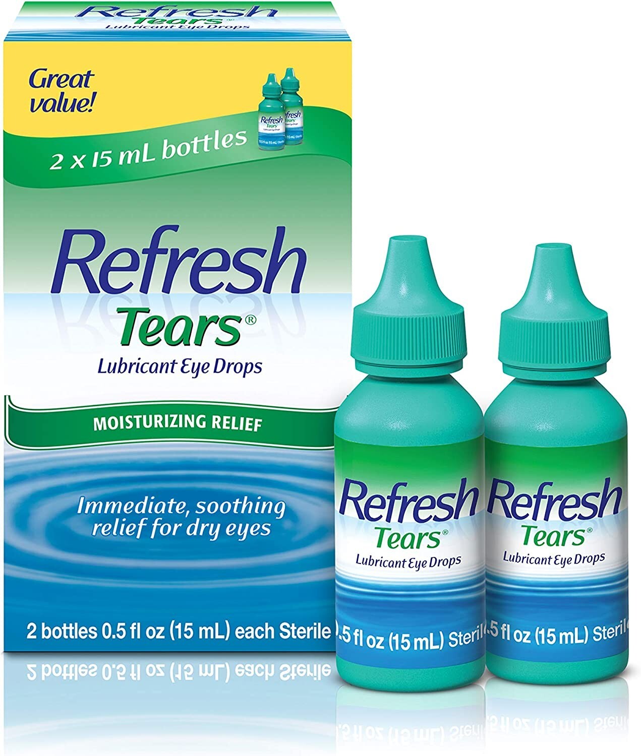 Refresh Tears Lubricant Eye Drops | 2x 15mL 0.5 FL OZ TWIN PACK | Brand New