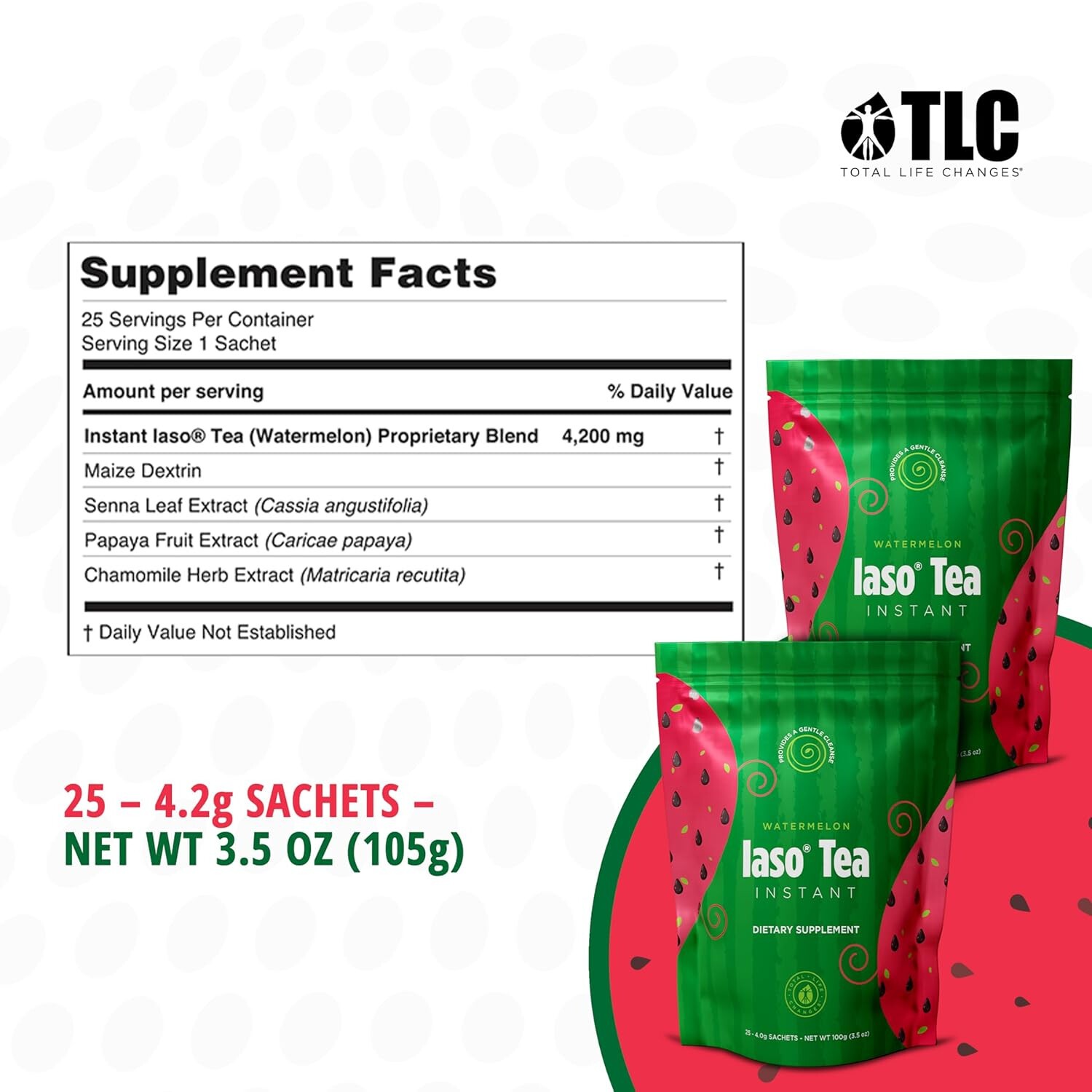 Iaso Instant Tea (Watermelon) Refreshing Flavored Cleansing Tea 25 Sachets