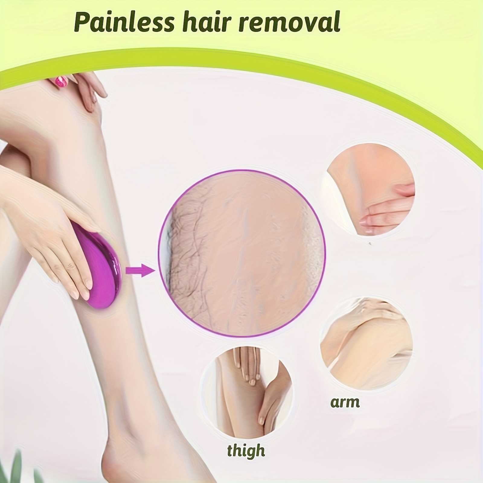 1Pc Unisex Portable Painless Crystal Hair Removal Tool Washable Reusable For