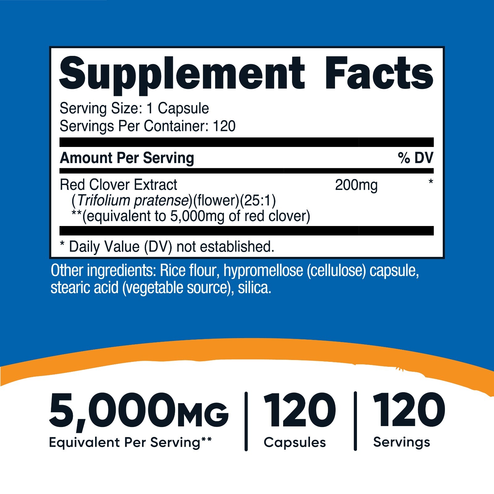 Nutricost Red Clover Blossoms Supplement (5000 mg Equivalent) 120 Capsules
