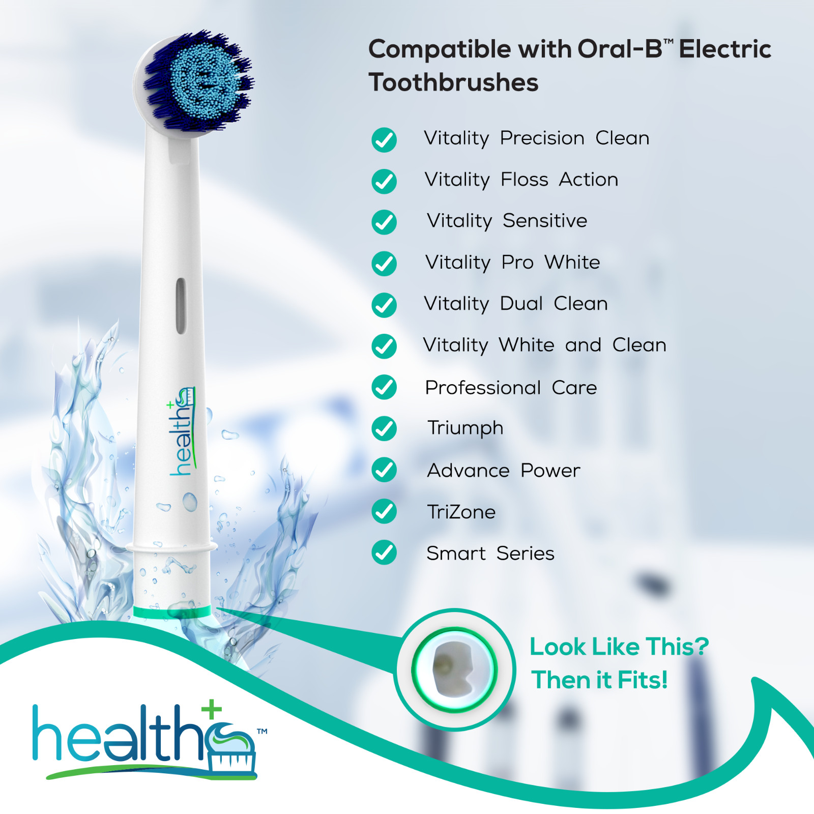 Compatible with Oral-B Electric Toothbrush Sensitive Replacement Heads