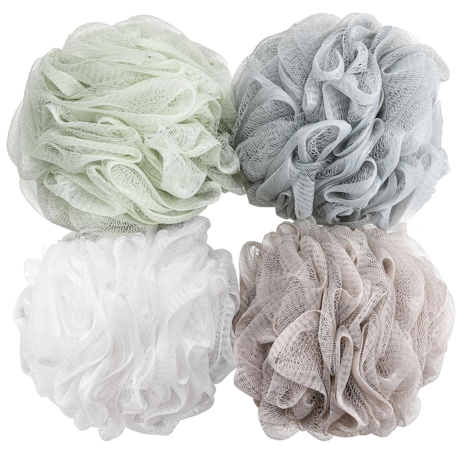 BTYMS Bath Sponge Shower Loofahs 60g Mesh 1 Count (Pack of 4), As Pictured