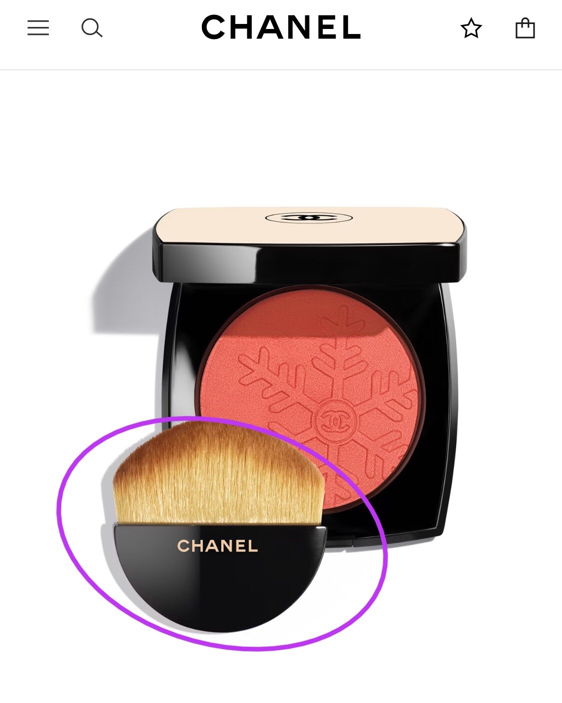 (1pc Brush Only) CHANEL LES BEIGES Healthy Winter Glow Blush Brush Round Shape