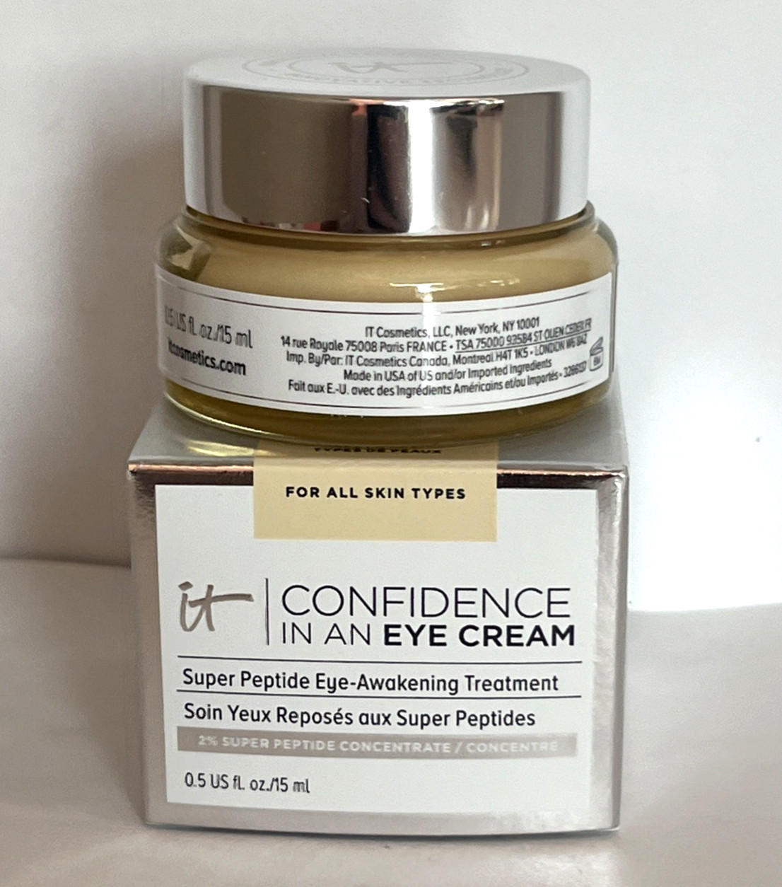 IT Cosmetics Confidence In An Eye Cream Peptide Eye-Awakening Treatment 0.5 oz