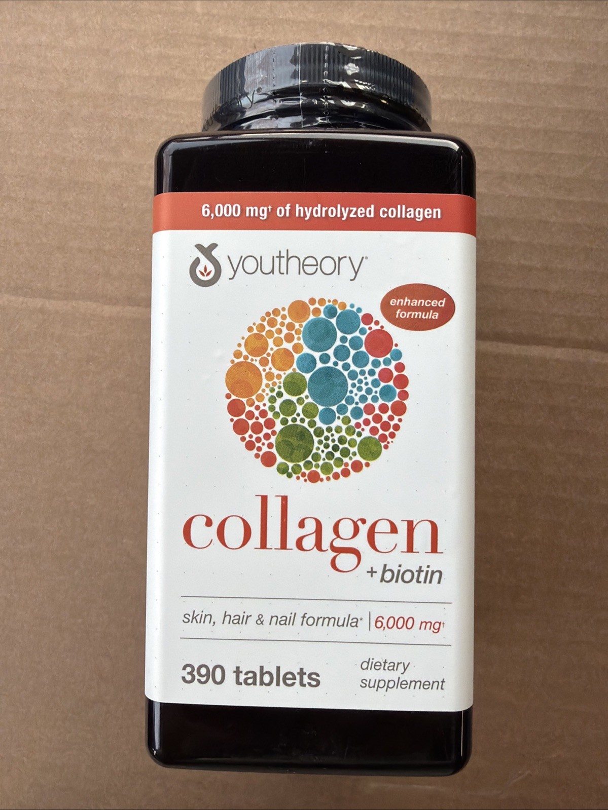 Youtheory Collagen + Biotin (390) tablets Type 1,2,3 NEW EXP 06/27