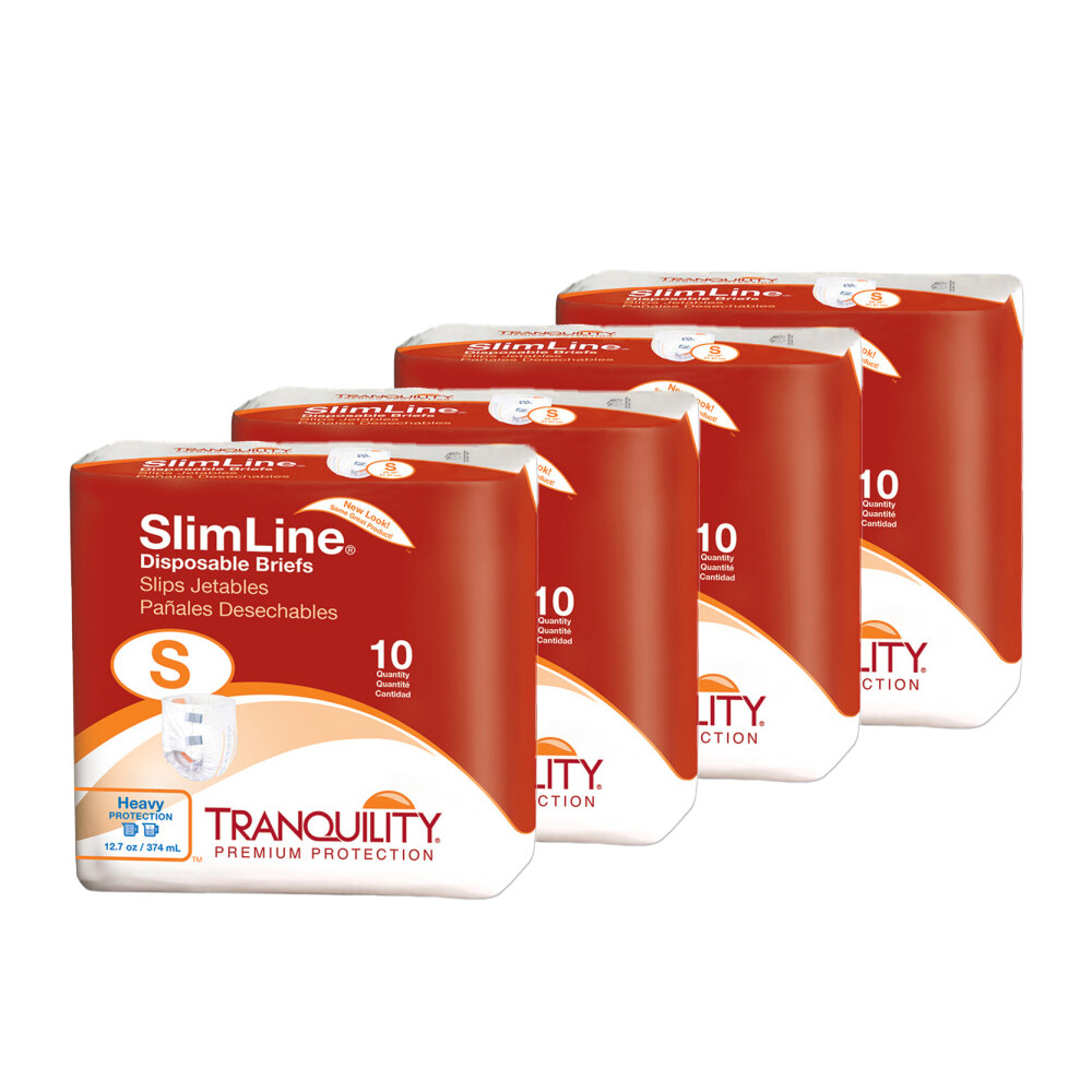 Tranquility Slimline Adult Brief Small 24” – 32” Heavy Absorbency – 40/Pack