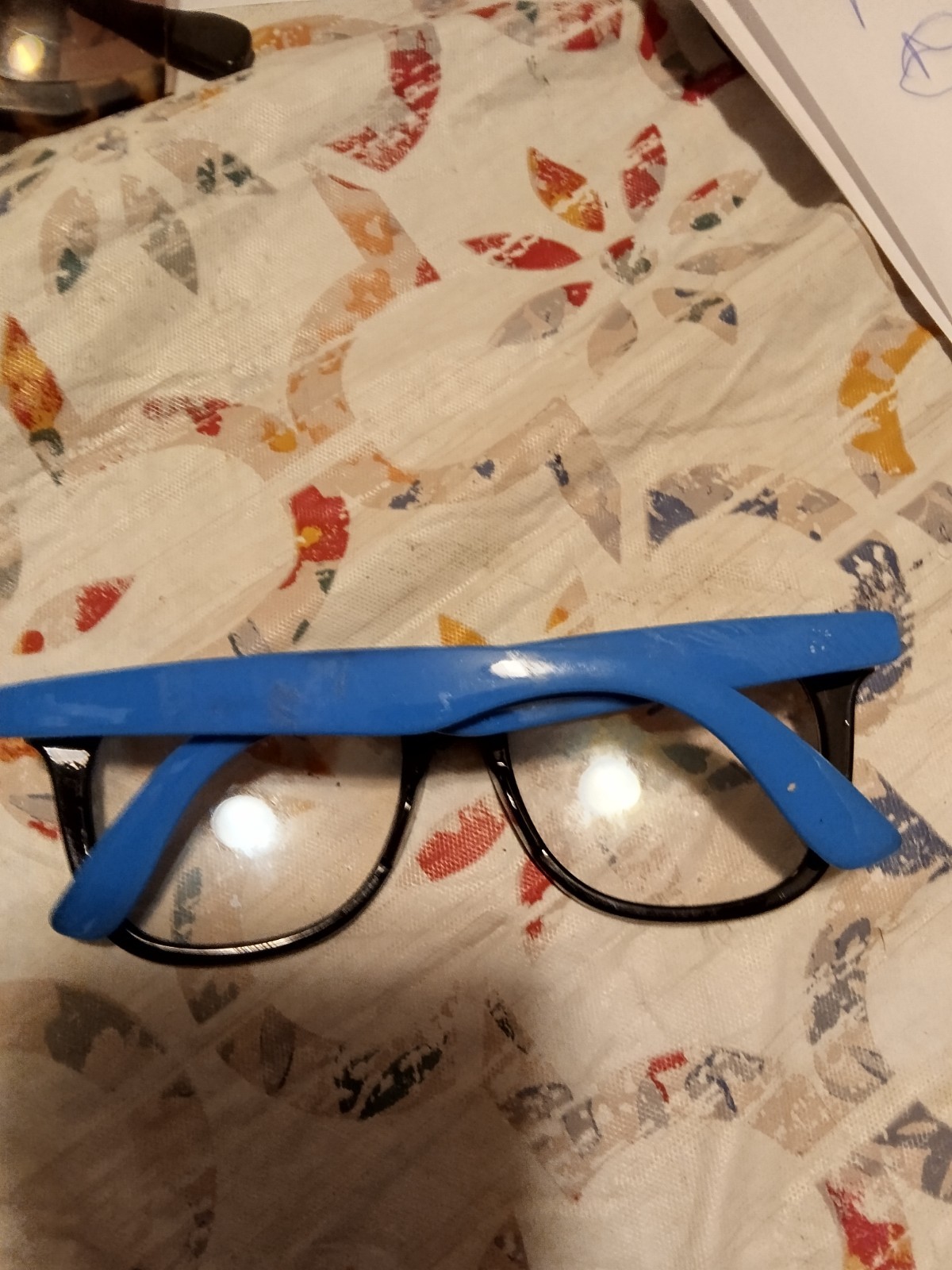 Black & Blue Rectangular Full Rim Plastic Eyeglass Frames Unisex Adults 54-16