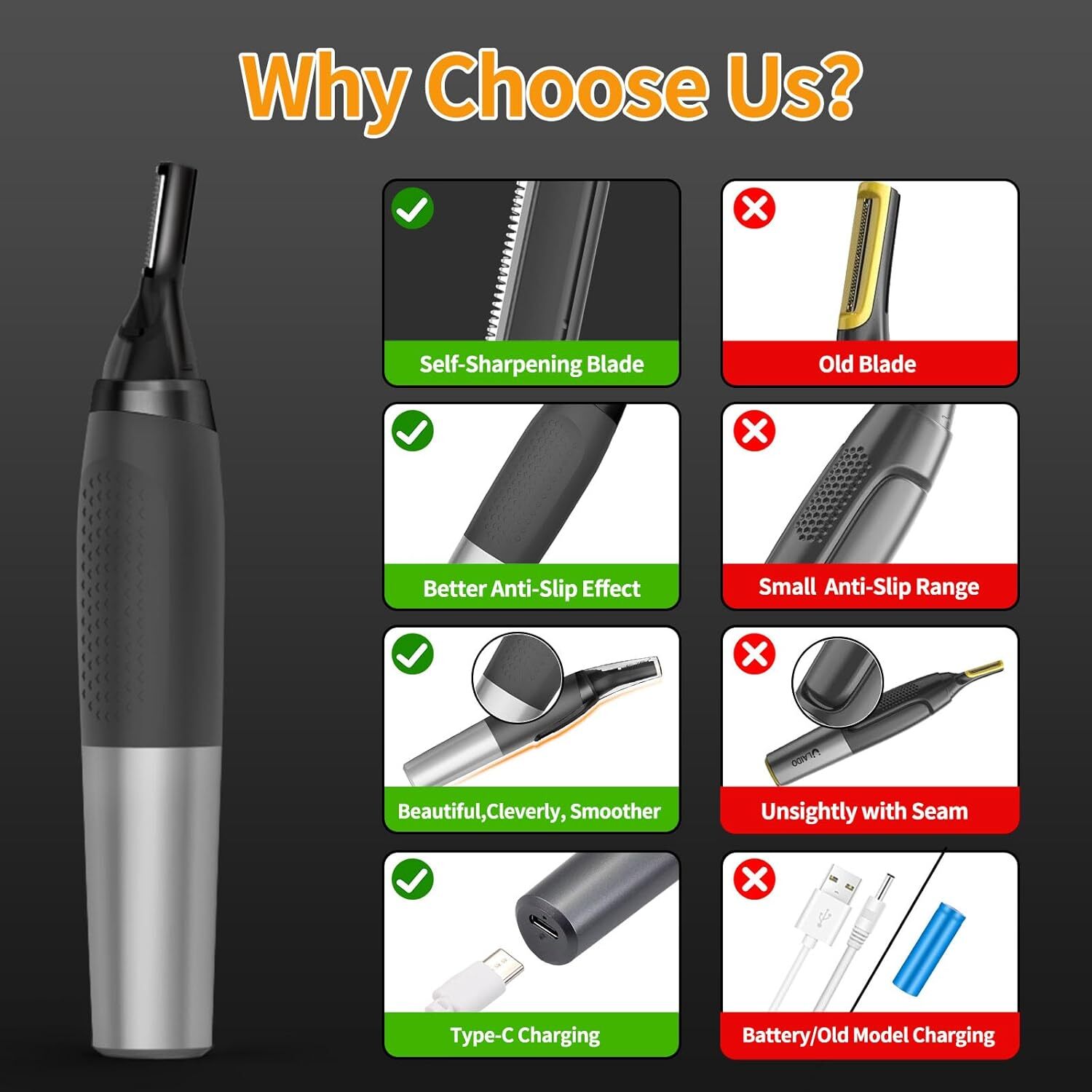 2025 NEW Nose Ear Face Neck Eyebrow Hair Mustache Beard Trimmer Shaver Clipper