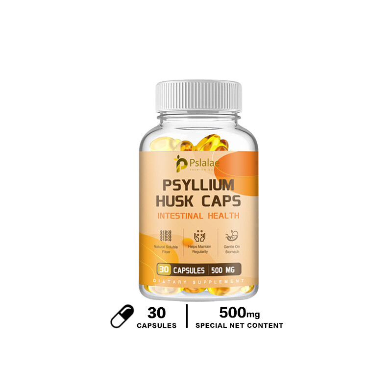 Psyllium Husk Caps 500mg – Natural Soluble Fiber, Dietary Fiber Supplements