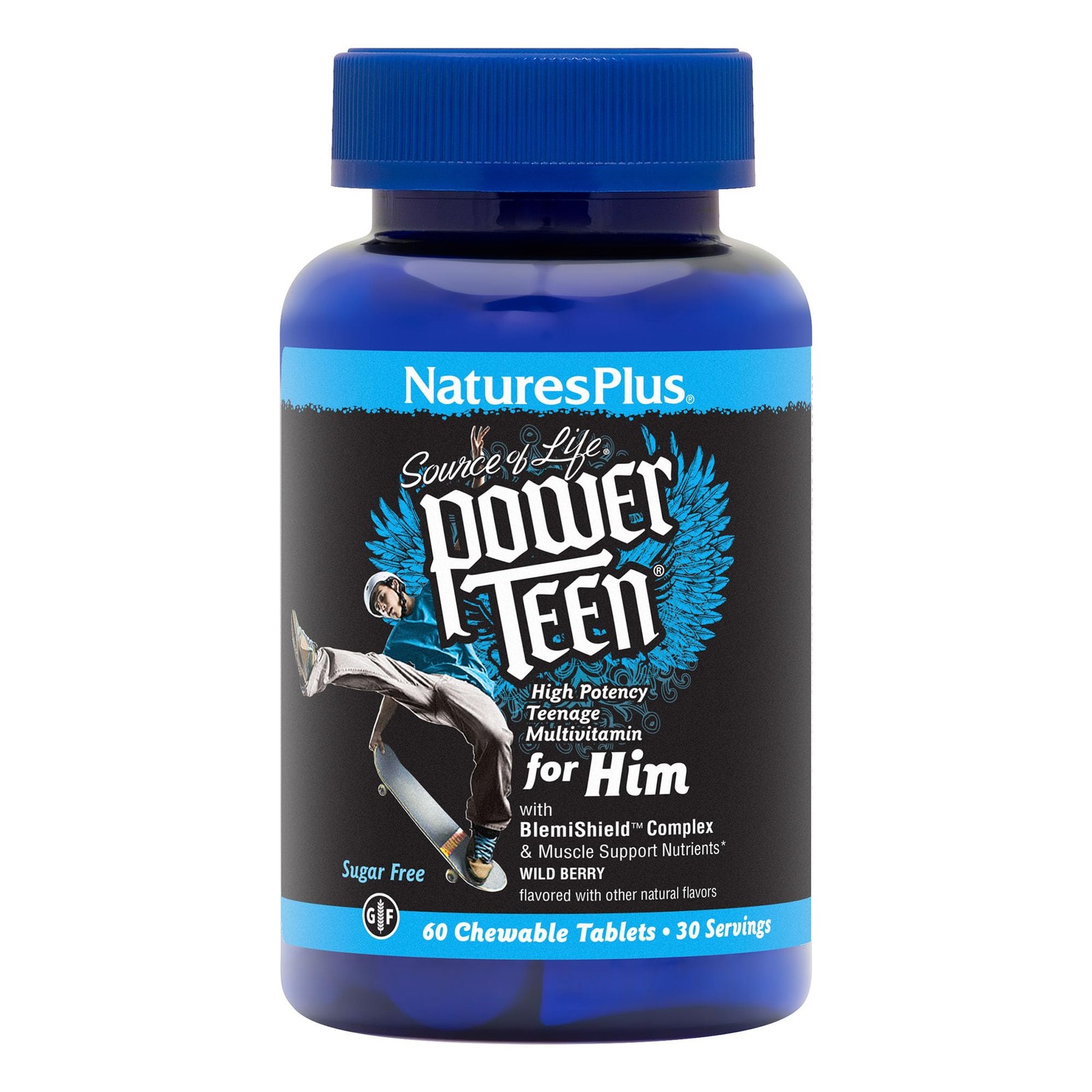 Naturesplus Power Teen For Him – 60 Chewable Tablets Wild Berry – High-Potency