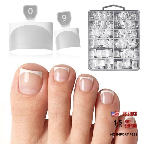 240pcs White French Tip Half Cover Toe Nail Toe Nail Tips A – White French Tip