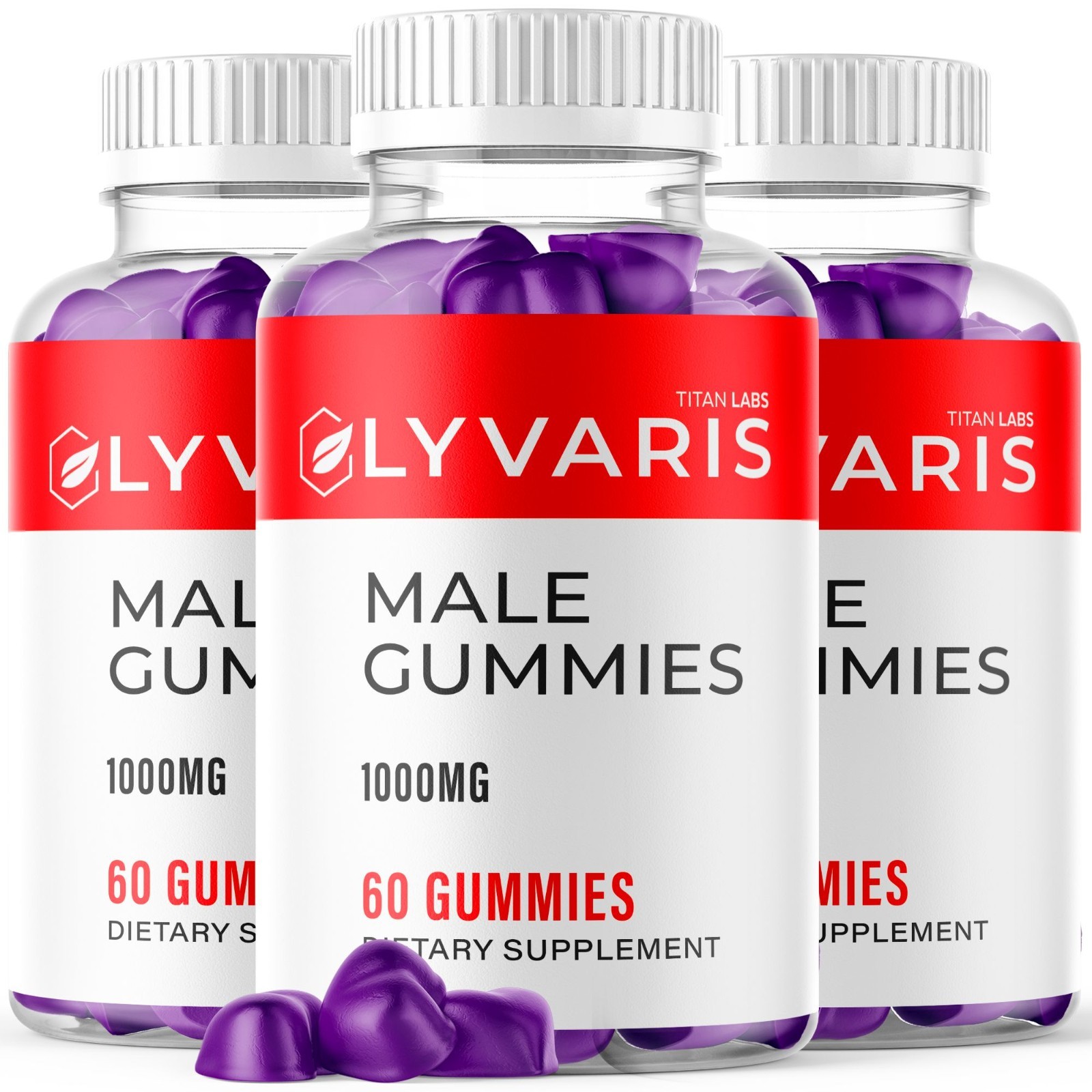 (3 Pack) Lyvaris Male ACV Gummy Male Health Support Formula Ly Varis 180 Gummies
