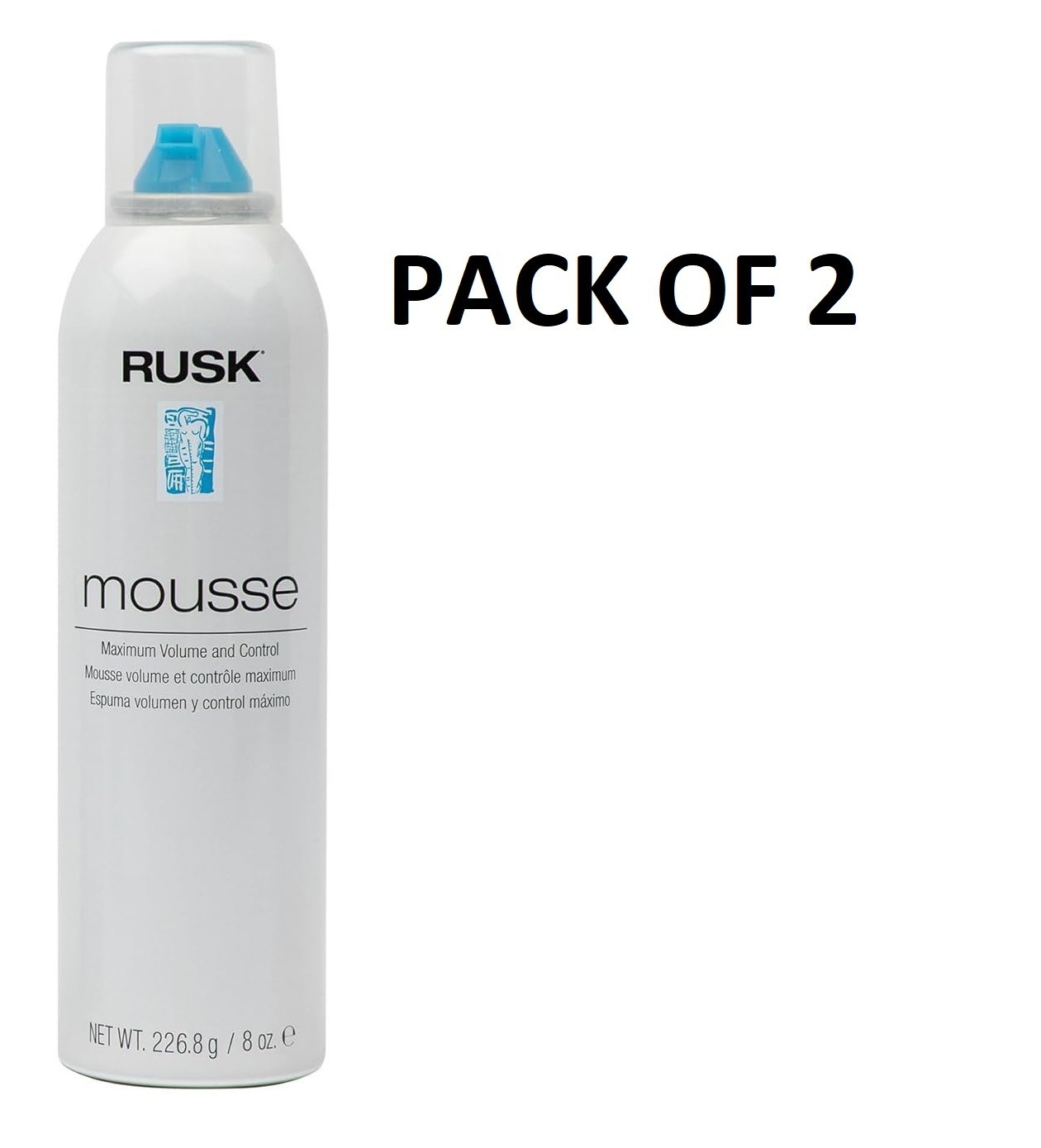 RUSK Mousse – Maximum Volume and Control 8.8 oz. – PACK OF 2