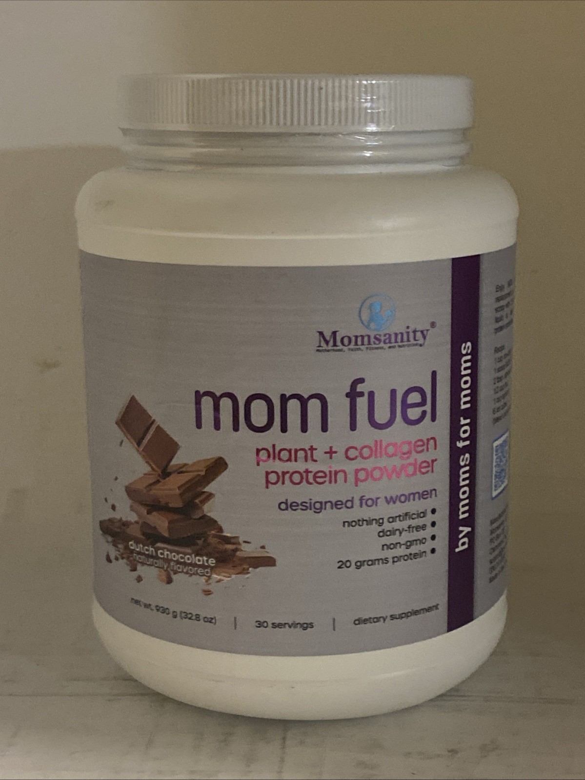 Momsanity Dairy-Free Meal Replacement Protein Powder Dutch Chocolate 07/26