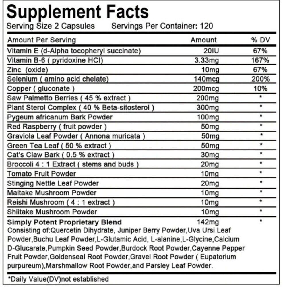 Men’s Prostate Support Supplement,Support Urinary Tract Health, 120 Capsules