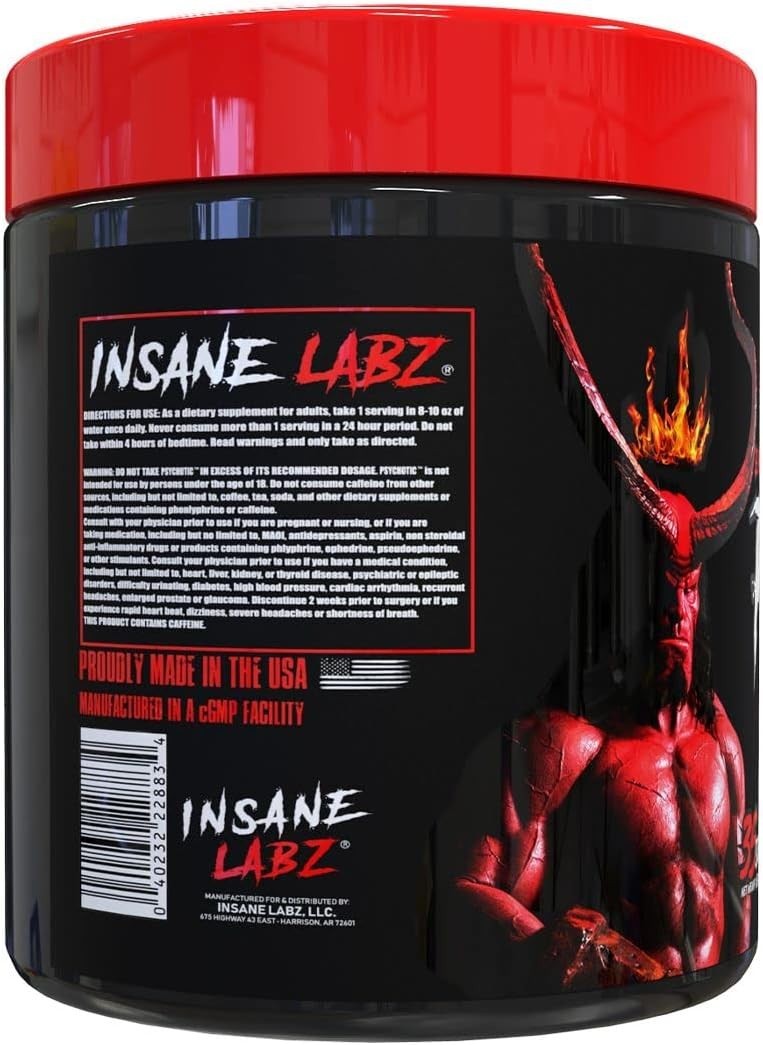 Insane Labz PSY-CHO-TIC Hellboy Hardcore Pre-Workout Focus 35svg Pick Flavor