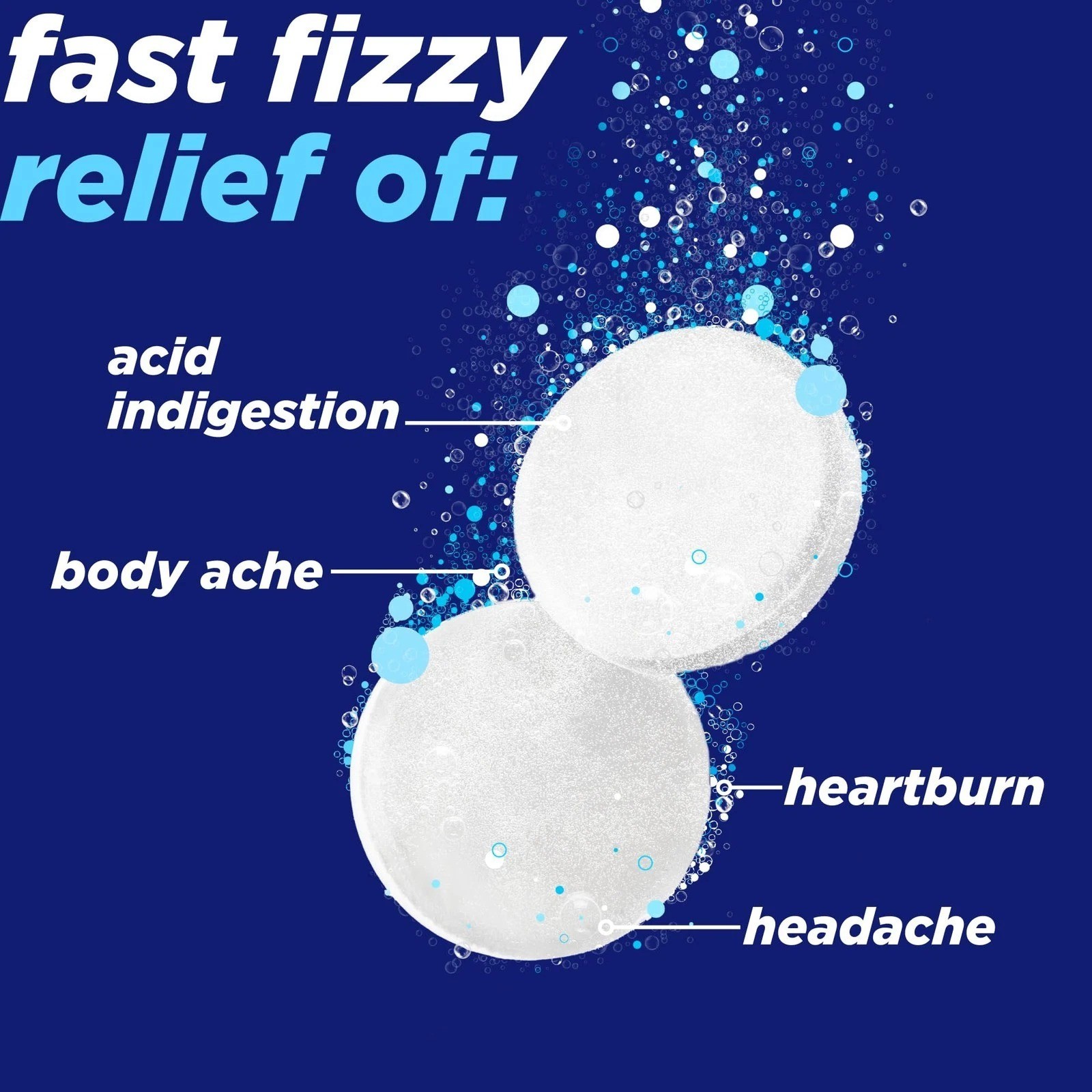 Alka-Seltzer Effervescent Tablets Original Flavor, Fast Multi-Symptom Relief