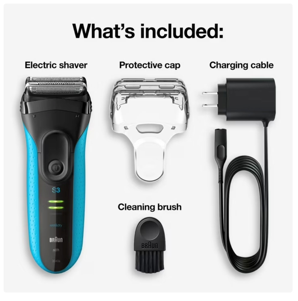 Braun Series 3 ProSkin 3040s Wet & Dry Electric Shaver Foil Razor Trimmer