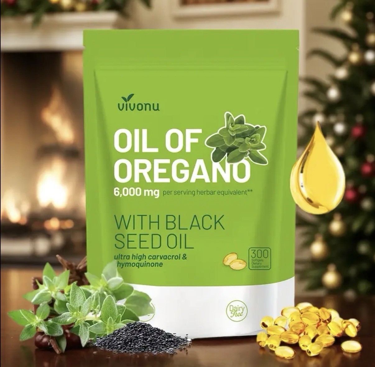 NEW New Oil of Oregano Softgels with Black Seed Oil – 6000mg Oregano Oil