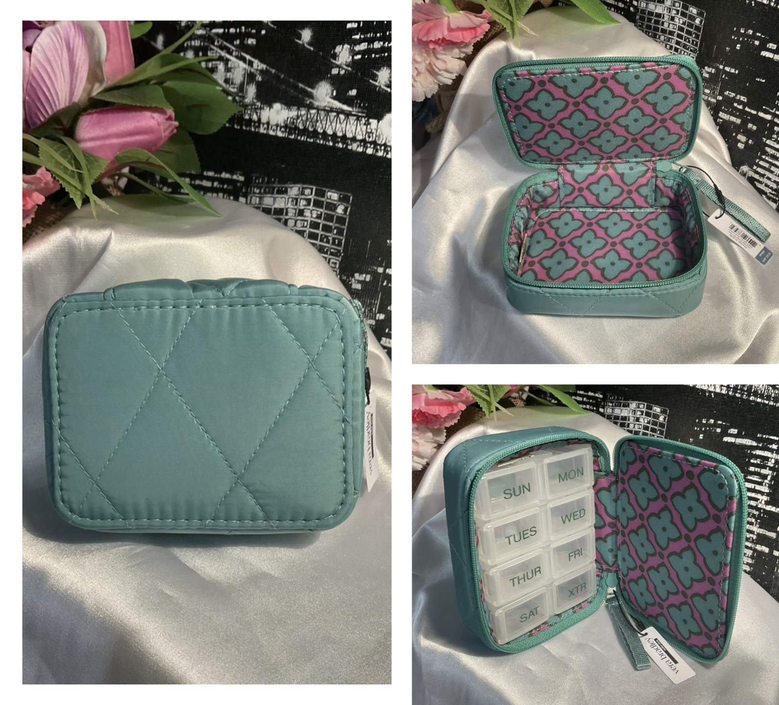 Vera Bradley Travel Pill Case Lightweight Polyester BERYL GREEN * NWT