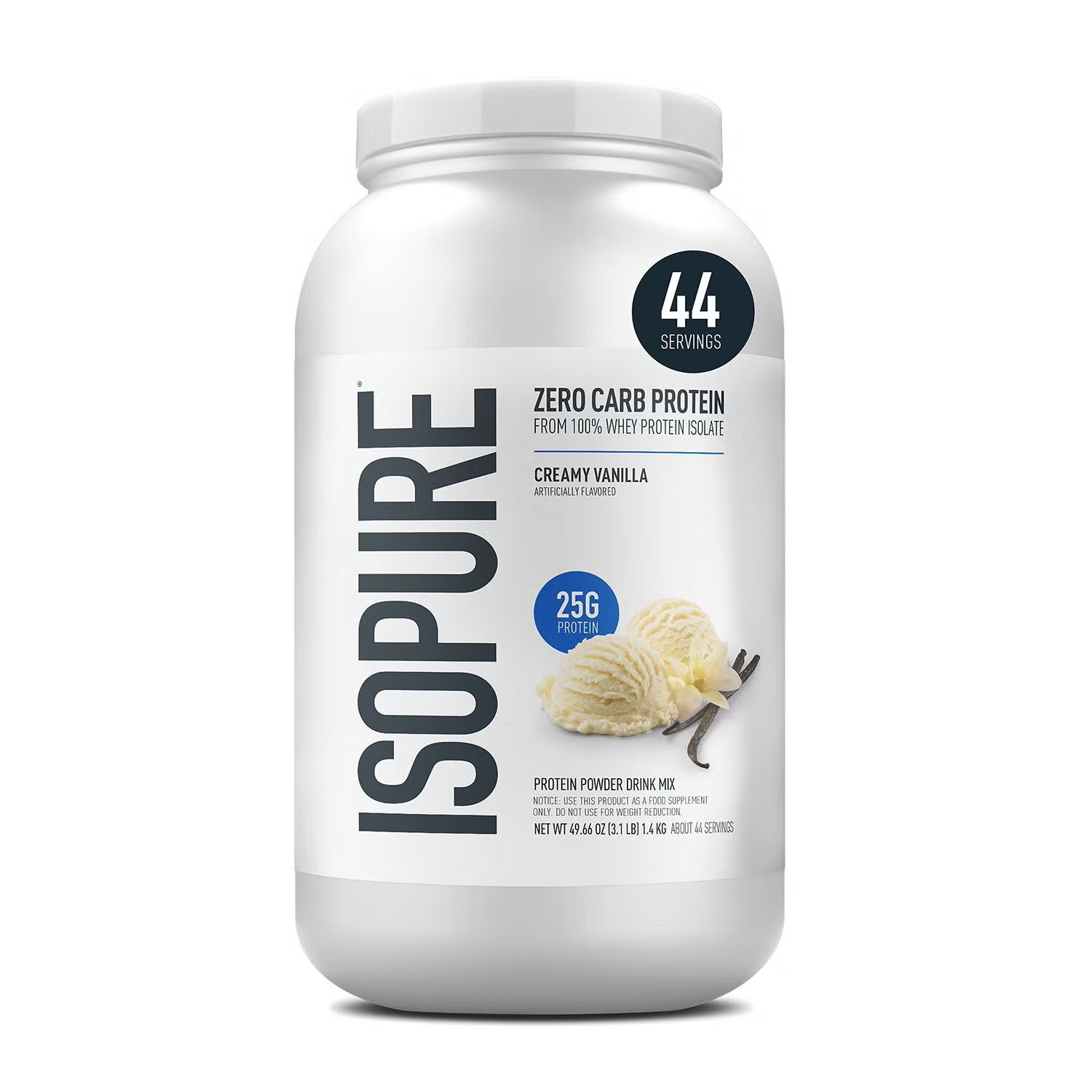 Isopure 25g Zero Carb Protein Powder 3 Lbs (44 Servings)