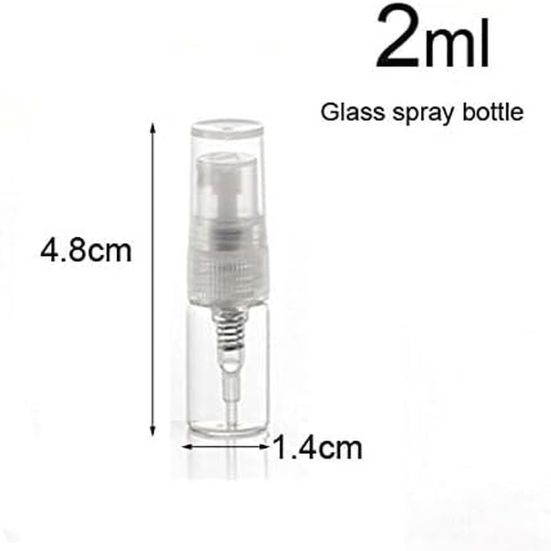 – 10Pcs Mini Clear 2Ml 5/8 Dram Fine Mist Atomizer Vial Glass Bottle Spray Refil