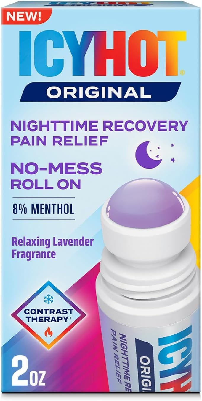 Icy Hot Original Pain Relief Nighttime Recovery No-Mess Roll-On Applicator, Fast