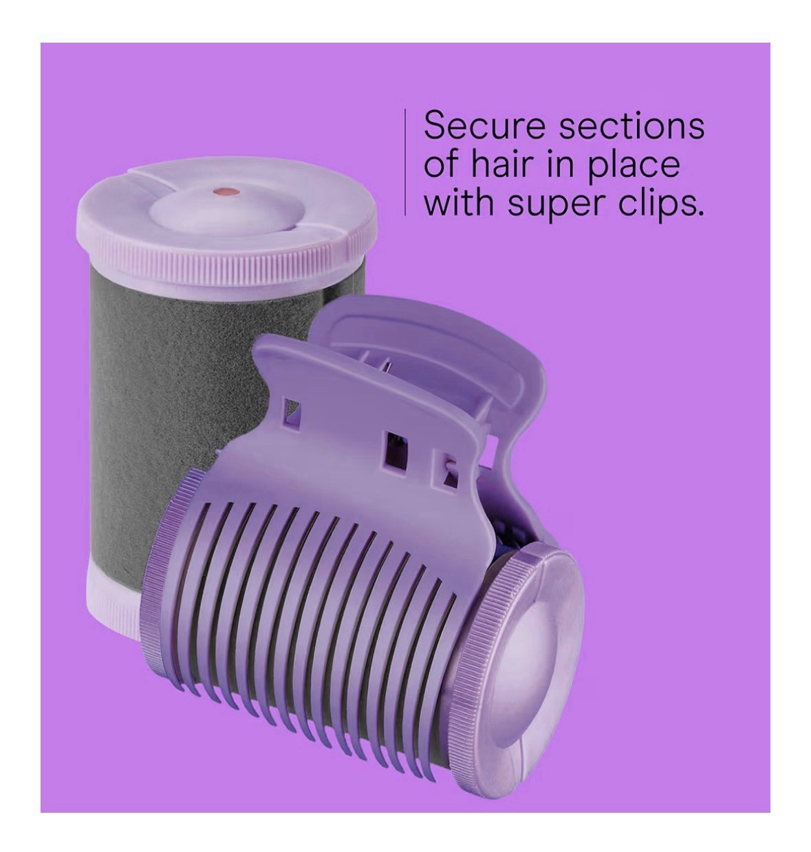 Conair Hot Rollers Set Ceramic-Infused 1.5 & 1.75in Velvet Flocking Super Clips