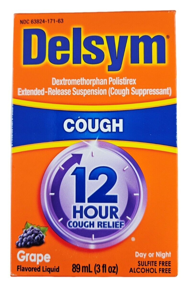 DELSYM Adult COUGH Liquid GRAPE Flavor 3oz __